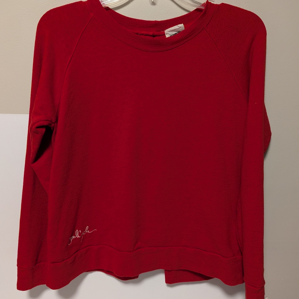 Women's Red Long Sleeve Top